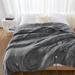 Beautyrest Heated Microlight to Berber Blanket in Grey, Full BR54-0417