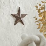 Metal Star Speckled Rust Brown Distressed 4x4