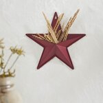 Metal Star w/ Pocket Burgundy Distressed 12x12