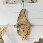 Farmhouse Rustic Wooden Scarecrow Autumn Fall Harvest Wall Art Decor 18.25 x 12 Inch