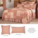 Sawyer Mill Red Luxury King Quilt 120Wx105L 5pc Bundle (Quilt, Pillow Cases, Euro Shams)