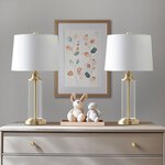 510 Design Clarity Glass Cylinder Table Lamp Set of 2 in Gold, Set of 2 5DS153-1157