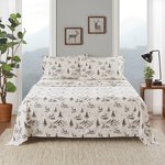 Woolrich Cotton Flannel Sheet Set in Gray Deer Toile, Twin WR20-3989