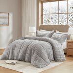 Madison Park Duke Faux Fur Comforter Mini Set in Grey, King/Cal King MP10-3071