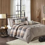 Madison Park Ridge 7 Piece Herringbone Comforter Set in Neutral, King MP10-7213