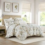 Harbor House Blue Herbal 5 Piece Cotton Sateen Print Duvet Set, Full/Queen HH12-1878
