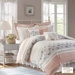Madison Park Dawn 9 Piece Cotton Percale Comforter Set in Blush, Queen MP10-6866