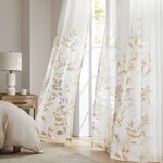 Madison Park Cecily Burnout Printed Window Curtain Panel in Yellow, 50x84" MP40-7434