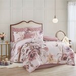 Madison Park Cassandra 8 Piece Cotton Printed Comforter Set in Blush, Queen MP10-6164