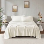 True North by Sleep Philosophy Micro Fleece Sheet Set in Ivory, Cal King SHET20-748