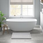 Madison Park Signature Splendor 100% Cotton Tufted 3000 GSM Reversible Bath Rug in Grey, 24x72" MPS72-474