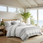 Harbor House Blue Morgan 5 Piece Cotton Jaquard Duvet Set in White/Grey, King/Cal King HH12-1829