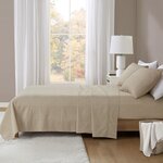 Beautyrest Oversized Cotton Flannel 4 Piece Sheet Set in Beige/White Stripes, Full BR20-4171