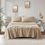 True North by Sleep Philosophy Micro Fleece Sheet Set in Khaki, King PC20-004