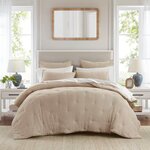 Harbor House Blue Breeze cotton gauze embroidered Quilt Set in Taupe, King HH13-1887