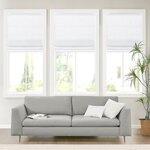 Madison Park Kyler Linen Blend Light Filtering Cordless Roman Shade in White, 27x64" MP40-8912