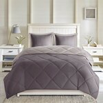 Madison Park Essentials Larkspur 3M Scotchgard Reversible Down Alt Comforter Set in Charcoal/Grey, Full/Queen MPE10-615