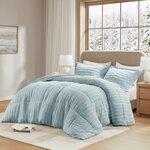 Madison Park Duke Faux Fur Comforter Mini Set in Aqua, Full/Queen MP10-7632