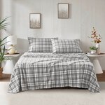 True North by Sleep Philosophy Micro Fleece Sheet Set in Grey Plaid, Twin SHET20-996