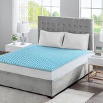 Sleep Philosophy 1.5" Gel Memory Foam All Season Reversible Cooling Mattress Topper in Blue, Twin BASI16-0381