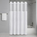 Nomad Home Plain Weave Essential Shower Curtain - Pindot in White, 71"x77"+70"x57" NH70-0161