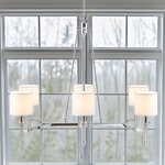 Hampton Hill Elegenza 6-light Chandelier with Fabric Drum Shades in Chrome, One Size MT150-0079