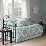 Madison Park Claire 6 Piece Reversible Daybed Cover Set in Aqua, Daybed MP13-3972