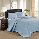 Madison Park Quebec Reversible Bedspread Set in Blue, Queen MP13-1563