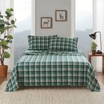 Woolrich Cotton Flannel Sheet Set in Green Plaid, Queen WR20-1793