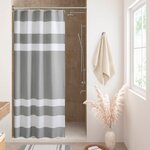 Madison Park Spa Waffle Shower Curtain with 3M Treatment in Grey, 54x78" MP70-4981