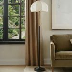INK+IVY Serin Dimmable Floor Lamp with Dome Shade in Black / Antique Gold, One Size II154-0167