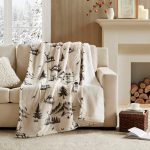 Woolrich Print Plush to Sherpa Heated Throw in Deer, 50x60" WR54-3256