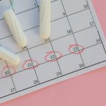 Calendário indicando as fases do ciclo menstrual.