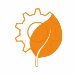 Logo, Zahnrad, Blatt in orange, IMDS Database ES, CDX ES, CEPA Formaciones