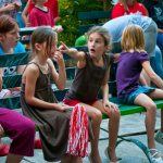 basin spring park eureka springs kids wait for movie in the park