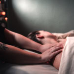 Relaxing massage therapy session at a spa in Eureka Springs, Arkansas.