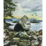 coastal rock and sunset