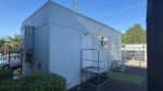 14x30 HCD modular office trailer for sale in Los Angeles County, CA - front exterior with steel steps