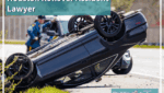 Houston rollover accident lawyer guide featuring a flipped vehicle after a rollover crash