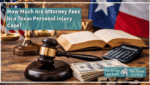 Texas personal injury attorney fees explained with gavel, money, and law book