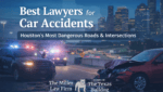 Houston highway crash scene representing dangerous roads and car accident injury claims in Texas