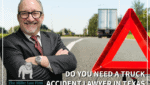 Adam Miller Houston truck accident lawyer standing near commercial truck crash scene