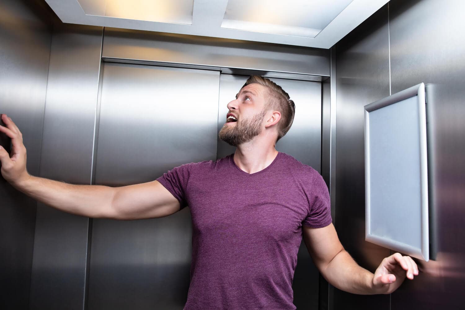 Concerned elevator rider