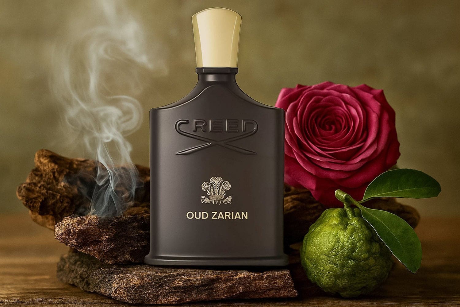 Creed Oud Zarian Eau de Parfum featuring ginger, bergamot, rose centifolia absolute, frankincense, patchouli, sandalwood, aged oud, licorice root, myrrh, tonka bean