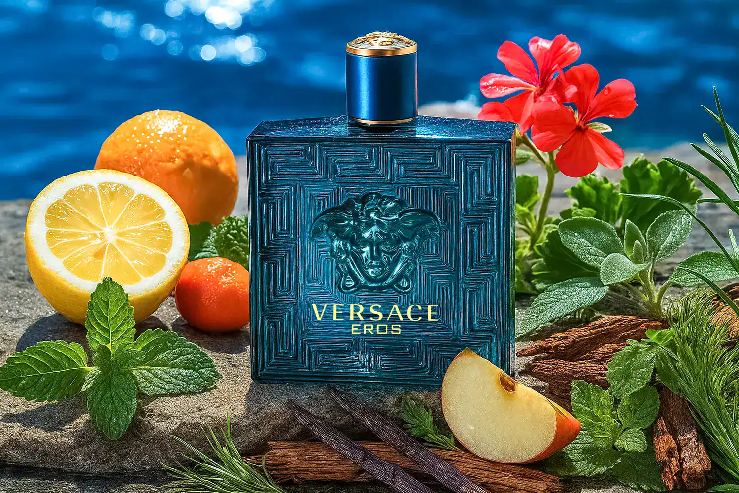 Versace Eros men’s cologne – aromatic, woody vanilla fragrance for men inspired by Greek mythology and modern masculinity