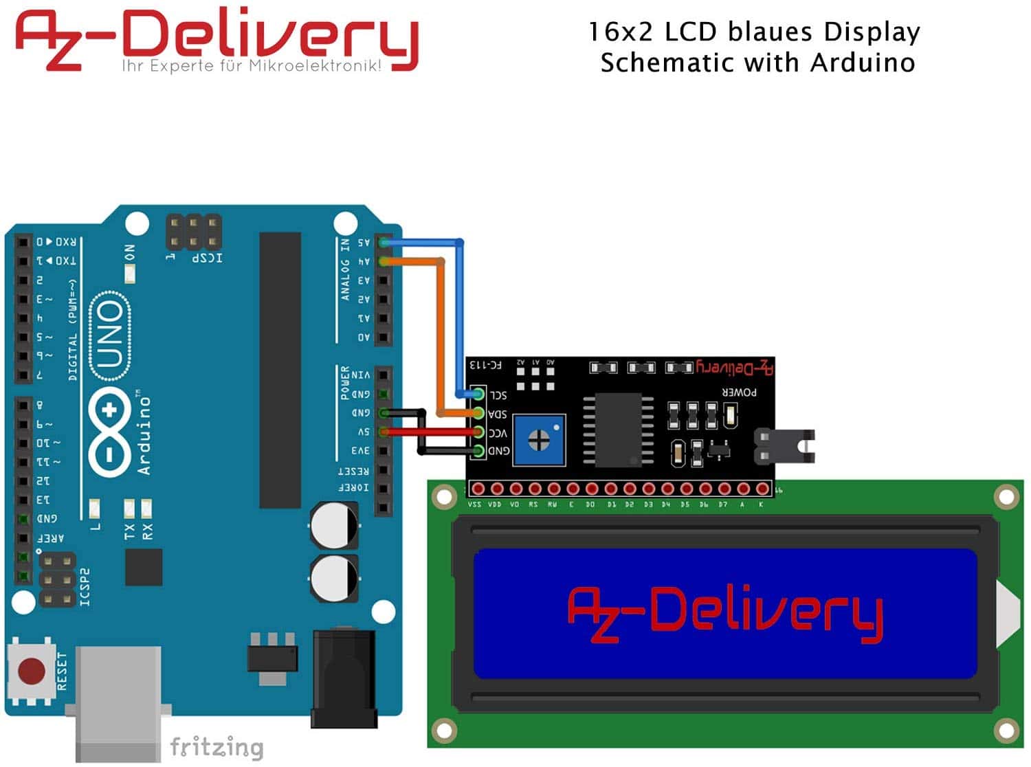 LCD Display mit Arduino und I2C