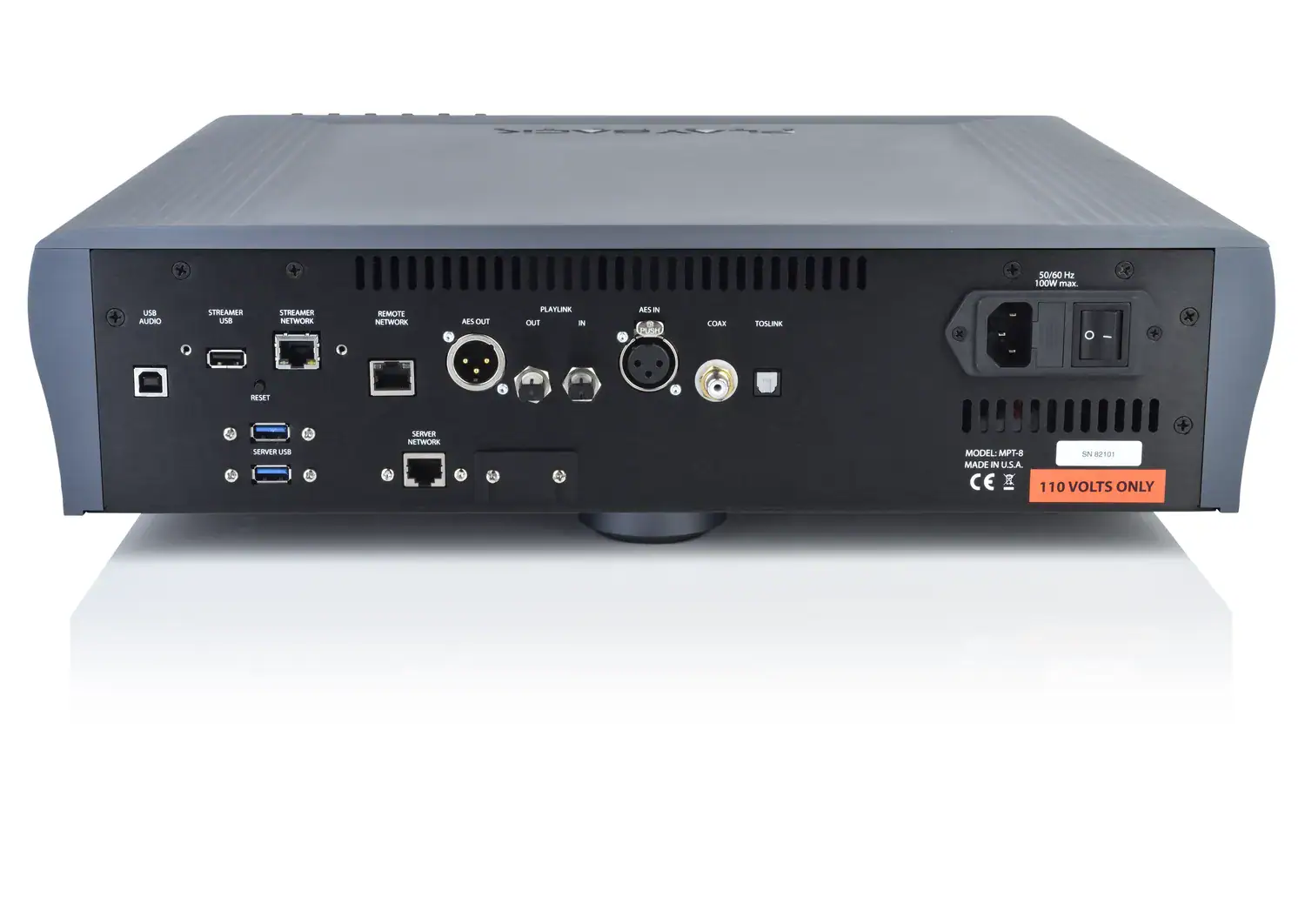 Playback Designs MPT-8 façade arrière avec les connecteurs