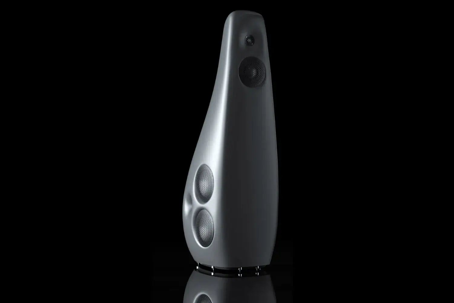 Vivid Audio Kaya 90 grise sur fond noir de trois quart gauche