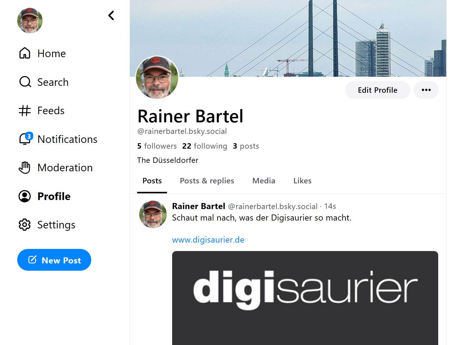Bluesky-Post samt Bild und Link (Screenshot)