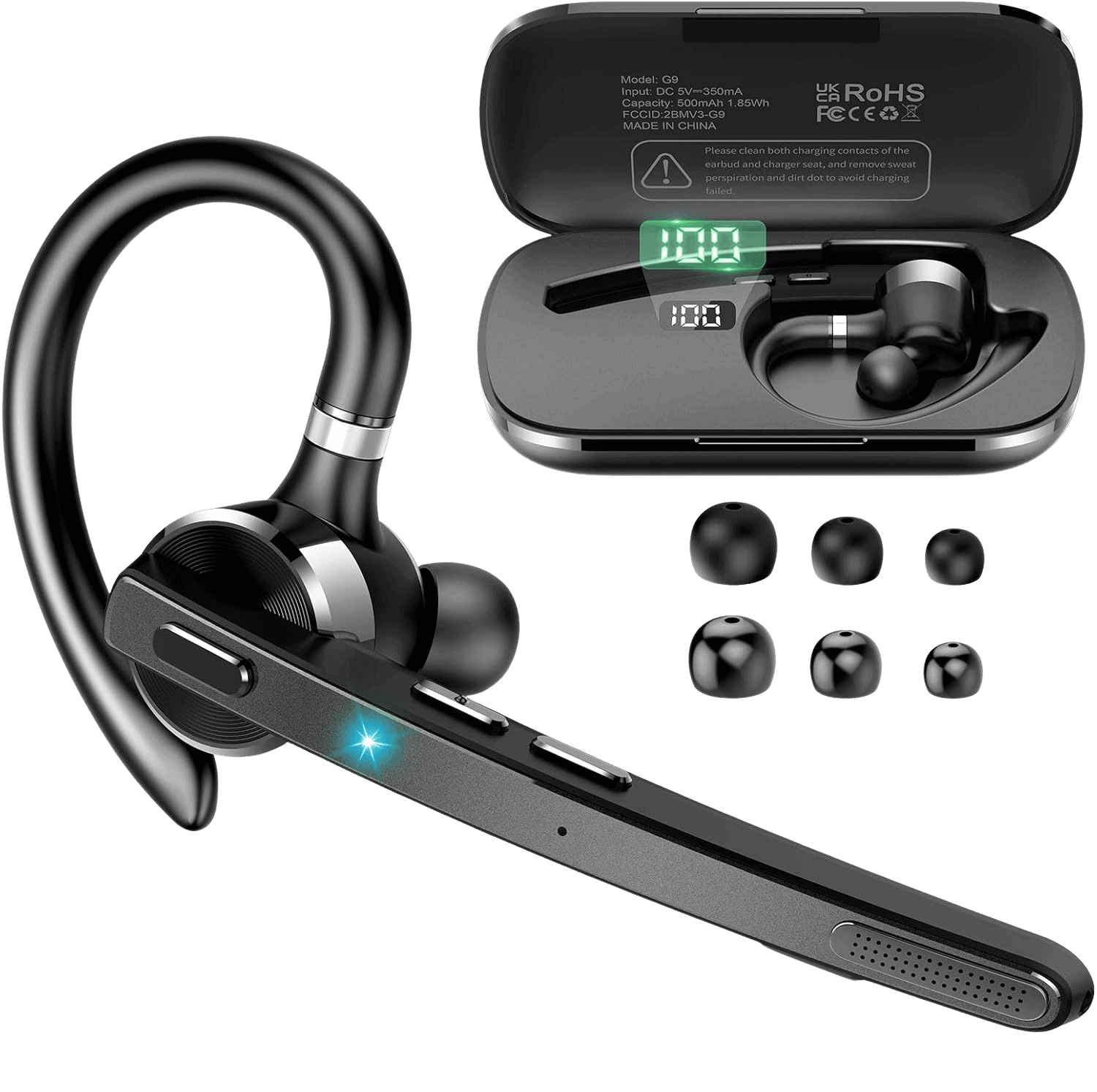 THUNELEC Single Ear Bluetooth Headset with aptX HD & Dual Mic